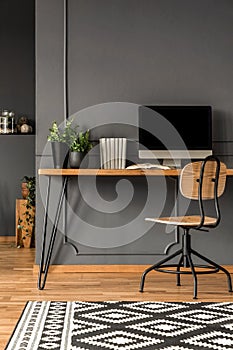 Grey scandi workspace interior