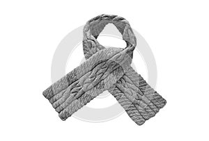 Grey scarf insulated on a white.