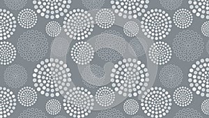Grey Seamless Dotted Concentric Circles Pattern