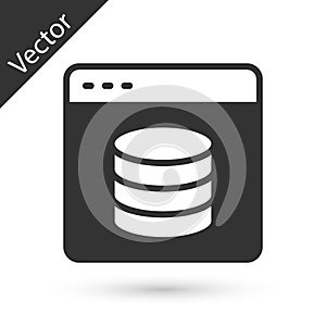 Grey Server, Data, Web Hosting icon isolated on white background. Vector
