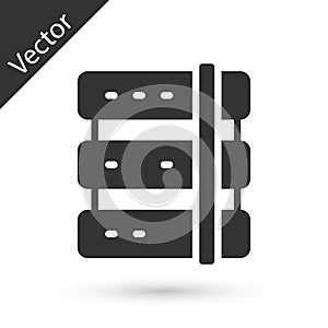 Grey Server, Data, Web Hosting icon isolated on white background. Vector