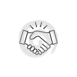 grey Shake hand line art icon. Simple outline style for web and app. Handshake, hands, partnership, business concept symbol.