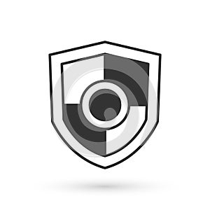 Grey Shield icon isolated on white background. Guard sign. Security, safety, protection, privacy concept. Vector