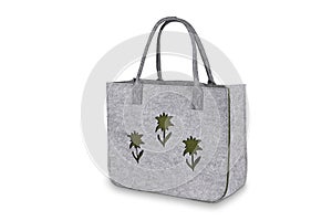 Grey shopping bag isolated on white background Clipping path included photo