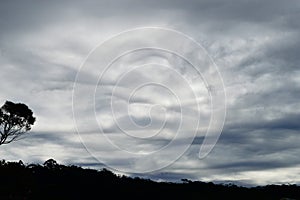 Grey skies in the Blue Mountains of Australia