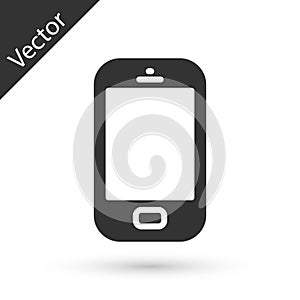 Grey Smartphone, mobile phone icon isolated on white background. Vector