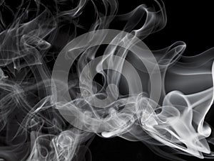 Grey smoke on black background