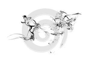 Grey smoke isolated on white background