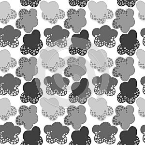 Grey Snow Clouds Seamless Pattern