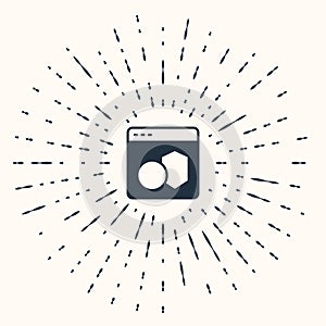 Grey Software, web developer programming code icon isolated on beige background. Javascript computer script random parts
