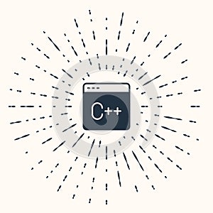 Grey Software, web developer programming code icon isolated on beige background. Javascript computer script random parts