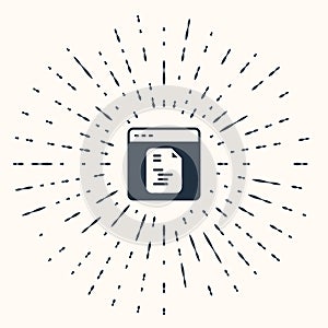 Grey Software, web developer programming code icon isolated on beige background. Javascript computer script random parts
