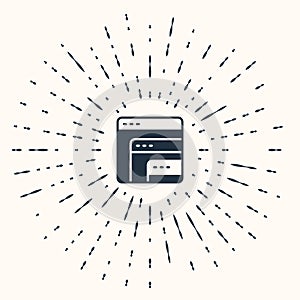 Grey Software, web developer programming code icon isolated on beige background. Javascript computer script random parts