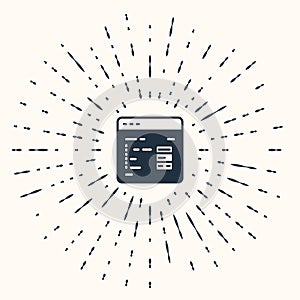 Grey Software, web developer programming code icon isolated on beige background. Javascript computer script random parts