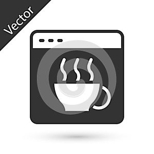 Grey Software, web developer programming code icon isolated on white background. Javascript computer script random parts