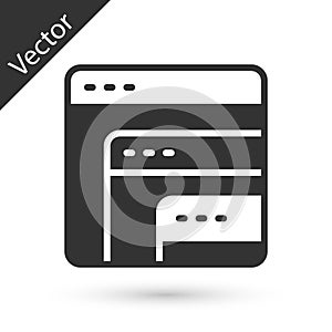 Grey Software, web developer programming code icon isolated on white background. Javascript computer script random parts