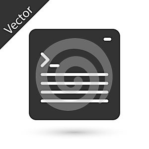Grey Software, web developer programming code icon isolated on white background. Javascript computer script random parts