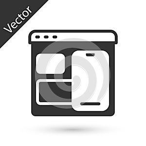 Grey Software, web developer programming code icon isolated on white background. Javascript computer script random parts