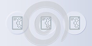 Grey Software, web development, programming concept icon isolated on grey background. Programming language and program