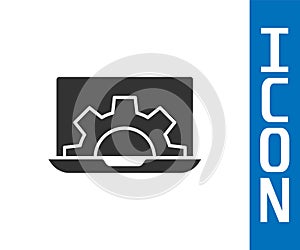 Grey Software, web development, programming concept icon isolated on white background. Programming language and program