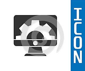 Grey Software, web development, programming concept icon isolated on white background. Programming language and program