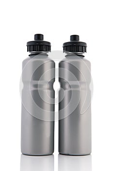 Grey sport water bottles