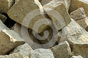 A Pile of grey square stones.