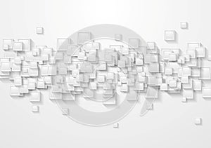 Grey squares abstract tech background