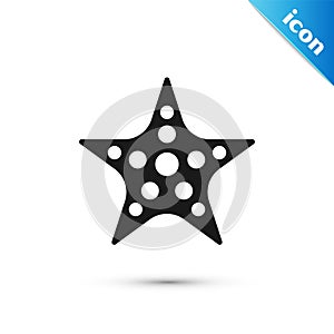 Grey Starfish icon isolated on white background. Vector