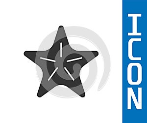 Grey Starfish icon isolated on white background. Vector