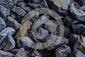 Grey Stones Pile Texture Background Construction Rocks