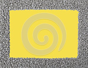 Grey stones,smooth ultimate gray pebbles,piles of rocks frame,borders around rectangular illuminating yellow copy space