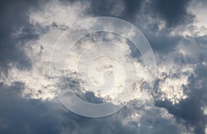 Grey storm cloud after raining