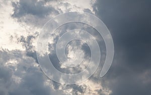 Grey storm cloud after raining