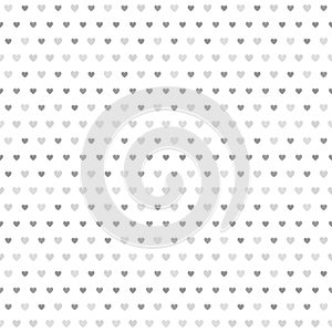Grey striped heart pattern. Seamless vector background