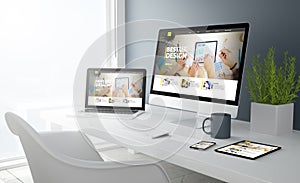 grey studio devices with ux design website