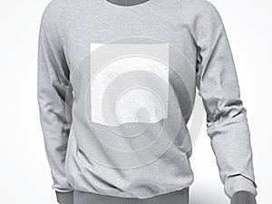 Grey sweatshirt with blank square