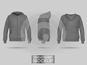 Grey sweatshirt hoodie template