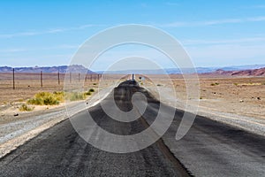 Grey tared road in namibia, africa