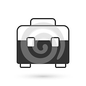 Grey Toolbox icon isolated on white background. Tool box sign. Vector