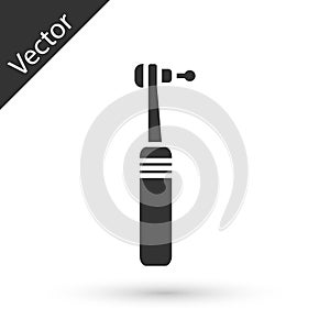 Grey Tooth drill icon isolated on white background. Dental handpiece for drilling and grinding tools. Medical instrument