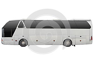 Grey tour bus.