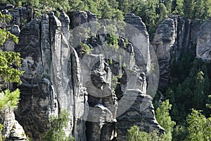Grey towers of Prachov Rocks
