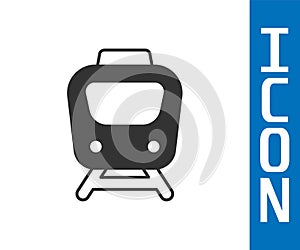 Grey Train icon isolated on white background. Public transportation symbol. Subway train transport. Metro underground