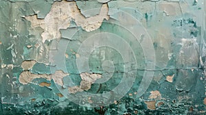 Grey turquoise abstract design background. Color gradient. Painted old concrete wall with lagging paint. Saturated tones