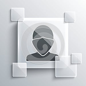 Grey Vandal icon isolated on grey background. Square glass panels. Vector