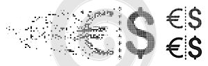 Moving Pixel Halftone Currency Icon