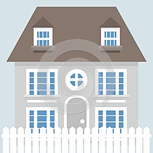 Grey vector house icon