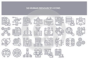 Grey vector human resources icons