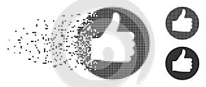 Dust Pixel Halftone Thumb Up Icon